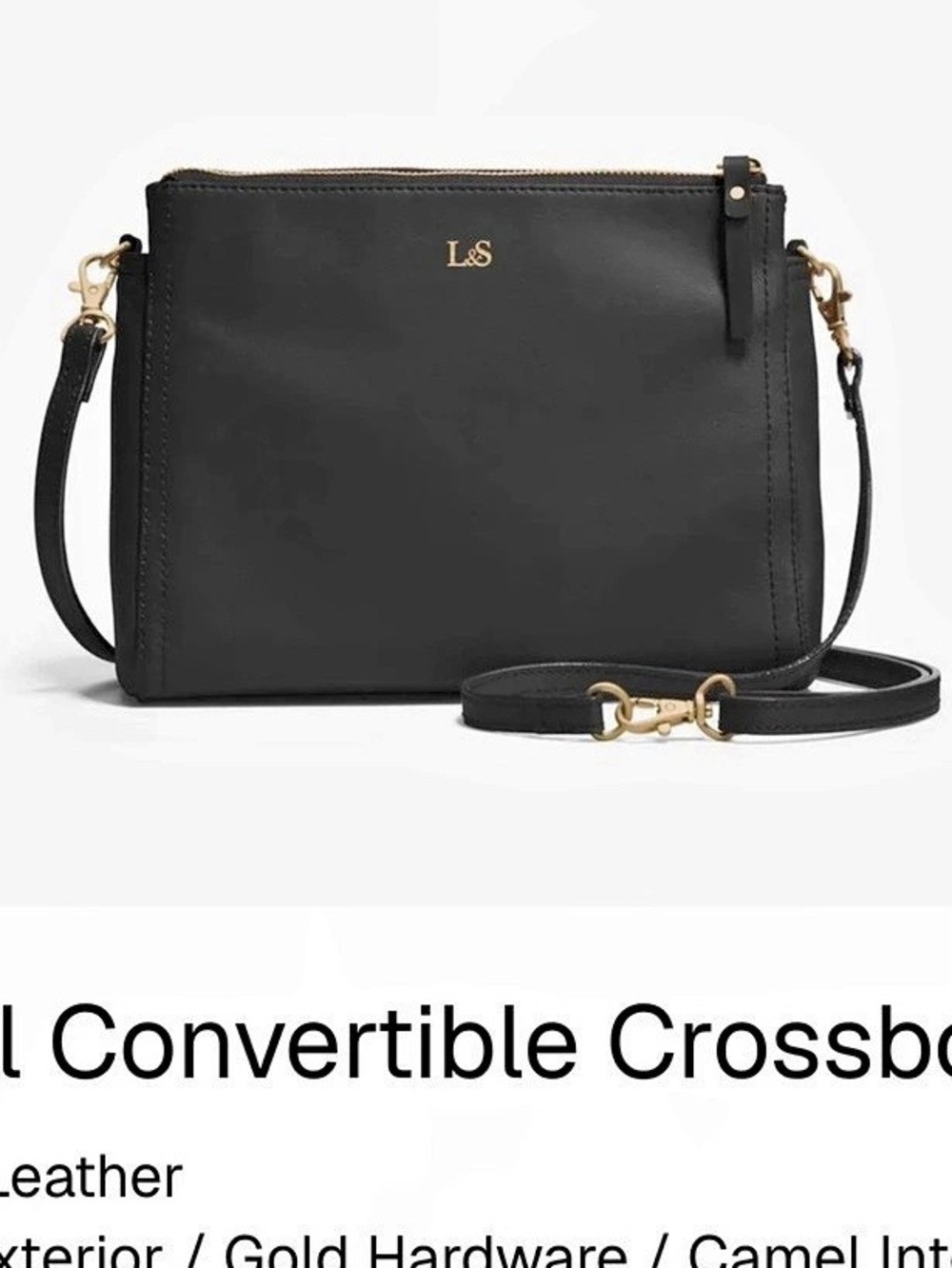 Lo & Sons Pearl Convertible Crossbody Bag in Black